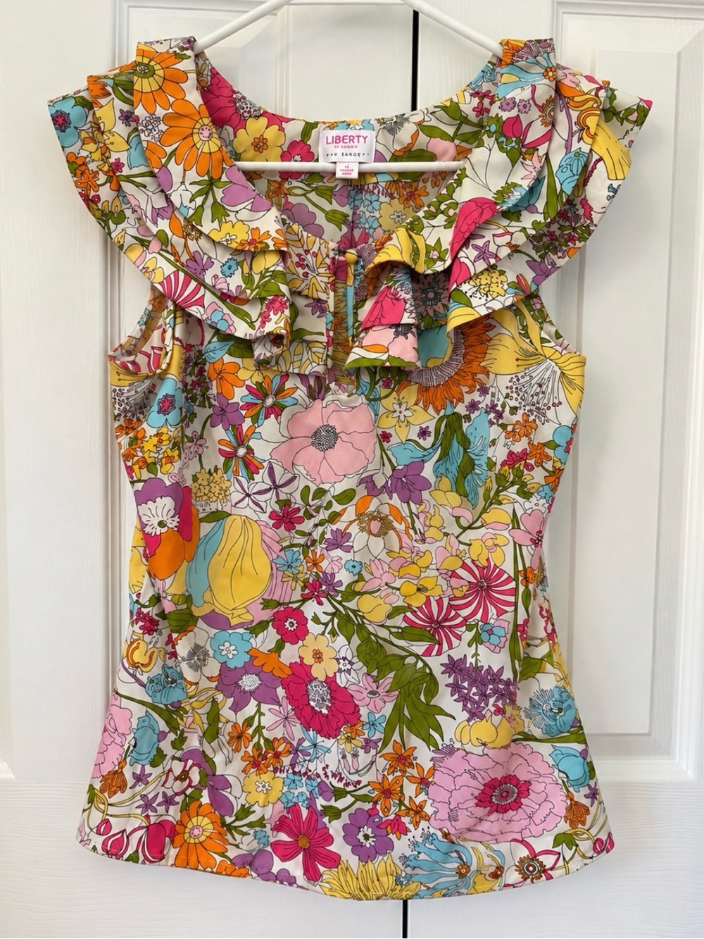 Liberty of London for Target Floral Ruffle Blouse Sz M EUC